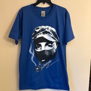 Blue Graphic T-Shirt Che Geuvera Revolutionary